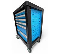 Carrito de herramientas con 6 cajones, color azul, peso: 80 kg. Carrito de herramientas móvil