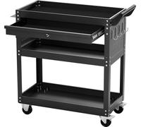 Carrito de herramientas de 4 niveles sobre ruedas, con capacidad de 160 kg, que incluye un cajón y un panel perforado