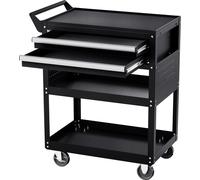 Carrito de herramientas de 5 niveles con ruedas, carro de trabajo móvil con capacidad de 180 kg, con cajón y panel perforado