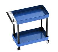 Carrito de Herramientas de Coche RC, Soporte de Bandeja de Carrito de Herramientas de Reparación de Simulación de RC de 2 Niveles, Estante de Almacenamiento Rodante de Garaje de Taller Móvil(azul)