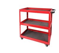 Carrito de herramientas rodante de 3 niveles con ruedas para reparación de automóviles y almacenamiento en talleres