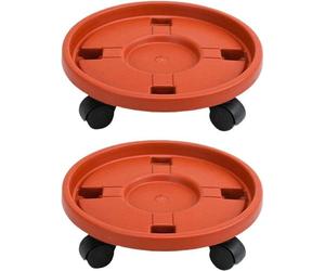 Carrito de jardín con ruedas, plataforma con ruedas de 30 cm, plato para flores esférico, móvil, para plantas, apto para interiores y exteriores, carro con ruedas para flores.