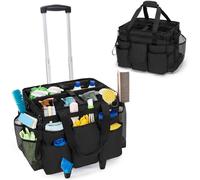 Carrito de limpieza con ruedas, 39,6 x 29,2 x 33 cm, fabricado en nylon 600D, color