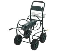 Carrito de manguera para jardín conector de 1/2" acero 75 m