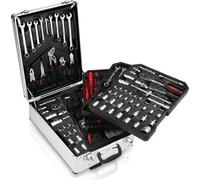 Carrito de mano con juego de 1031 piezas, que incluye alicates, destornilladores, llaves y herramientas de medición