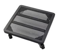 Carrito de metal para plantas con ruedas, soporte para plantas de interior y exterior, plataforma cuadrada de 12 pulgadas para macetas grandes, movimiento móvil de plantas, color negro