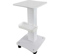 Carrito de servicio móvil, con superficie antideslizante, ruedas giratorias de 360°, color blanco
