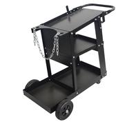 Carrito de soldadura con plataforma para bombonas de gas y estanterías