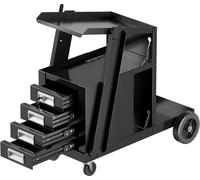 Carrito de soldadura COSTWAY con 4 cajones y soporte para bombonas de gas, carro móvil para equipos de soldadura, carro para equipos, carro de taller, carro metálico, 71 x 38 x 71 cm, color