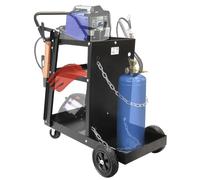 Carrito móvil para herramientas con tres estantes