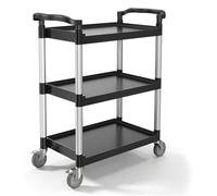 Carrito multifuncional VEVOR, con capacidad de carga de 136 kg, fabricado en plástico de 3 capas, dimensiones 880 x 410 x 990 mm, ideal como carro de servicio grande para almacenes, oficinas, hogares,