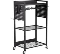 Carrito organizador de herramientas de 4 niveles, con ruedas, con capacidad de 150 libras, ideal para el garaje o el taller