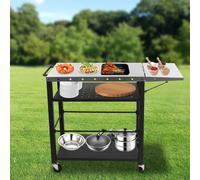 Carrito para barbacoa - Carro para barbacoa - Carro para parrilla - Cocina exterior - Caravana para camping - 4 niveles de almacenamiento