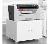 Carrito para impresora con 4 ruedas, estantería/armario para impresora con estantes ajustables, color blanco