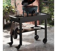 Carrito para parrilla Mobiler, compatible con planchas Blackstone de 17"/22" – Mesa de acero inoxidable plegable con ruedas – Carro robusto para parrilla y servicio, ideal para jardín, camping y event