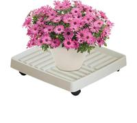 Carrito para Plantas con Ruedas Soportes Cuadrados Ventilados de Resina de | Plato Móvil para Plantas para Jardines Interiores Exteriores Balcones Patios Macetas Hogar