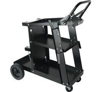 Carrito para soldadura, modelo de 3 niveles, robusto, con capacidad de carga de 180 kg, ruedas giratorias de 360°, cadenas de seguridad para el almacenamiento de tanques y un carrito móvil para soldad