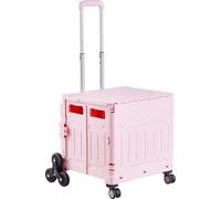 Carrito plegable con ruedas para subir escaleras, caja de transporte plegable de 65 litros