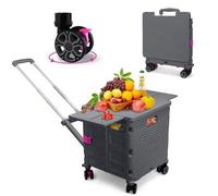 Carrito plegable multifuncional con tapa magnética y ruedas de goma