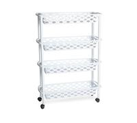 Carrito Slim 4 Cestas | Organizador Compacto con Bandejas Multiusos en Color Blanco
