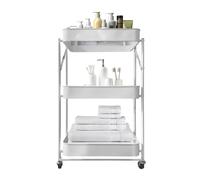 Carrito Verdulero Plegable 3 Niveles con Ruedas Nyana Home | Camarera Auxiliar Metálica | Estantería Rodante Multiusos para Cocina, Baño o Salón | Diseño Compacto y Moderno | 2 Ruedas con Freno |