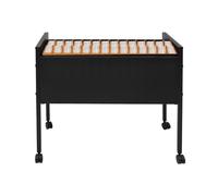 Carro archivador colgante con ruedas universales para oficina, sala de conferencias, estudio, capacidad de carga 30 kg, 70 x 37 x 60 cm, color negro