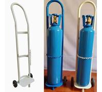 Carro cilíndrico de gas de acero inoxidable, carro de tanque de oxígeno resistente para un fácil transporte, ideal para soldadura y uso industrial