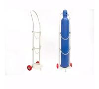 Carro cilíndrico de gas ligero de acero inoxidable con ruedas, carrito de soporte para tanque de oxígeno y cadena de seguridad, plataforma de soldadura portátil para un fácil transporte y