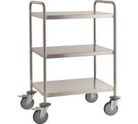 Carro con pisos de acero inoxidable, soldado Kongamek, L x A x H 825 x 575 x 1010 mm
