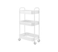 Carro de Almacenamiento Carrito Auxiliar con Ruedas Carro Cocina Carro Servicio Carrito Metalico con Ruedas 3 Niveles Carro Rodante Carro Organizador para Dormitorio Baño Oficina, 30x45x78 cm