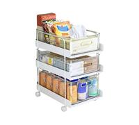 Carro de Almacenamiento. Estante Auxiliar con Ruedas. Carro Organizador Divisible para Almacenamiento de Hogar, Cocina u Oficina. Ahorra Espacio (3 baldas / 40x37x25 cm)