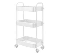 Carro de Almacenamiento Multiuso 3 Niveles con Ruedas, Carrito Organizador de Metal para Cocina, Dormitorio, Baño u Oficina - Ideal para Espacios Reducidos y Orden Diario