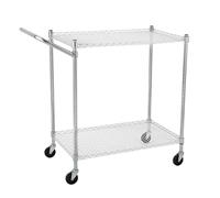 Carro de cocina de 2/3 pisos de alta resistencia, con asa y estante ajustable, capacidad de carga de 226 kg, de acero al carbono, con ruedas bloqueables para cocina/Resta