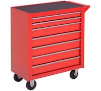 Carro de herramientas - Carro de taller - Carro para herramientas - Carro de almacenamiento - Carrito - Rojo - 7 cajones con cerradura