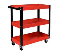 Carro de Herramientas T-Lovendo de 3 Niveles con Ruedas Giratorias, Acero Resistente para Taller y Garaje, 70x35x96 cm