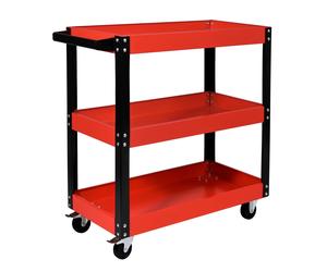 Carro de Herramientas T-Lovendo de 3 Niveles con Ruedas Giratorias, Acero Resistente para Taller y Garaje, 70x35x96 cm