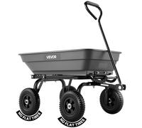 Carro de jardín VEVOR con función de volcado, capaz de transportar hasta 181 kg. Carro de transporte giratorio de 270° para trabajos de jardinería, fabricado en plástico y acero, con ruedas de plástic