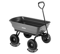 Carro de jardín VEVOR con función de volcado, carro de transporte resistente con capacidad de 272 kg, giratorio 270°, ideal para trabajos de jardinería, fabricado en plástico y acero, con neumáticos d