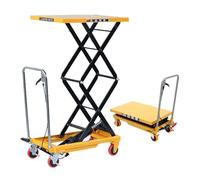 Carro de mesa hidráulico elevador, doble tijera, elevador manual con almohadilla antideslizante y 4 ruedas para manipulación de materiales en almacenes y fábricas, capacidad de 350 kg