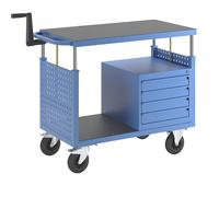Carro de montaje, de altura regulable eurokraft pro, 1 repisa, 4 cajones