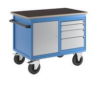 Carro de montaje eurokraft pro, 1 armario, 1 cajonera, bicolor