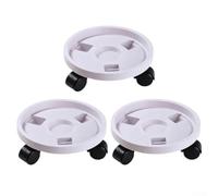 Carro de plástico blanco para plantas con ruedas, soporte para macetas de uso en interiores y exteriores, planta rodante para bandeja de plataforma rodante de 26 cm, 30 cm, paquete de 3 (30 cm)