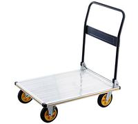 Carro de plataforma, Camión de plataforma plegable aleación aluminio, carrito mano con ruedas y asa, empuje for equipaje, paquetería, herramientas, móvil