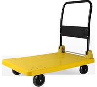Carro de plataforma, Carro de plataforma plegable con plástico y asa metal, carrito mano ruedas, empuje for equipaje, paquetería, herramientas, móvil