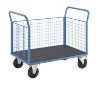 Carro de plataforma eurokraft pro, 3 paredes altas de rejilla