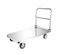 Carro de Plataforma Plegable con asa y Tira Protectora para facilitar el Transporte y el Levantamiento de Cargas Pesadas en almacenes y hogares.