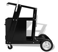 Carro de soldadura con 4 cajones, color negro | Estructura de acero, capacidad de 70 kg, ruedas de marcha suave, cerradura integrada