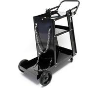 Carro de soldadura Wiltec de 765 x 745 x 385 mm, fabricado en chapa de acero, ideal como carro de taller para soldadura, carro móvil para equipos de soldadura, carro con ruedas y 3 estantes