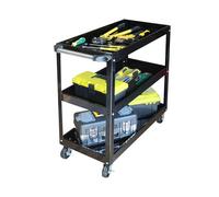 Carro de Taller Relaxdays, 3 Niveles, móvil, Carga hasta 100 kg, HBT: 82,5 x 84 x 41 cm, Negro