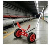 Carro de transporte de tuberías de alta resistencia, capacidad de carga de 2200 libras, soporte giratorio de 360° en forma de U para tubos cuadrados y redondos